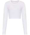 JT016 AWDis Ladies Long Sleeve Cropped T-Shirt Solid White colour image